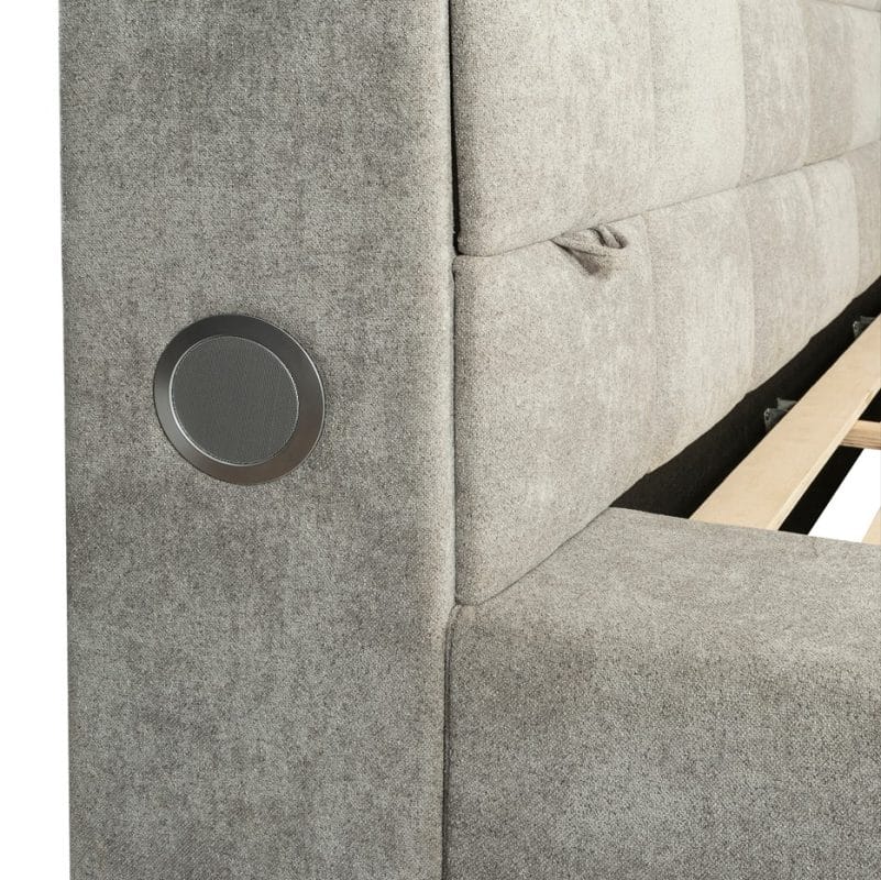 Upholstered Bed Frame with Integrated Headboard Storage and Wireless Charging | MB001