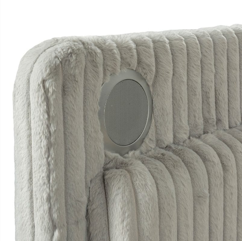 Channel-Tufted Upholstered Bed Frame with Built-in Speaker and USB Port – MB002