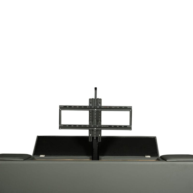Leather Upholstered Smart Bed Frame with Lift-up TV Compartment – MB003