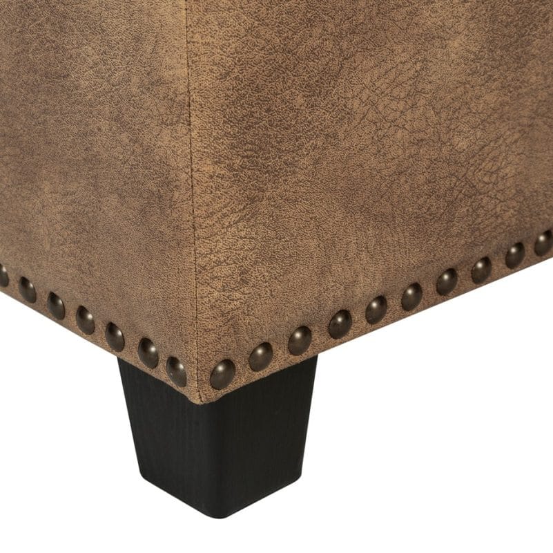 Rectangular Leatherette Storage Bench with Tufted Seat | MBE001