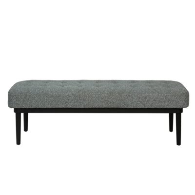 Tufted Fabric Bench with Solid Wood Tapered Legs | TBE003