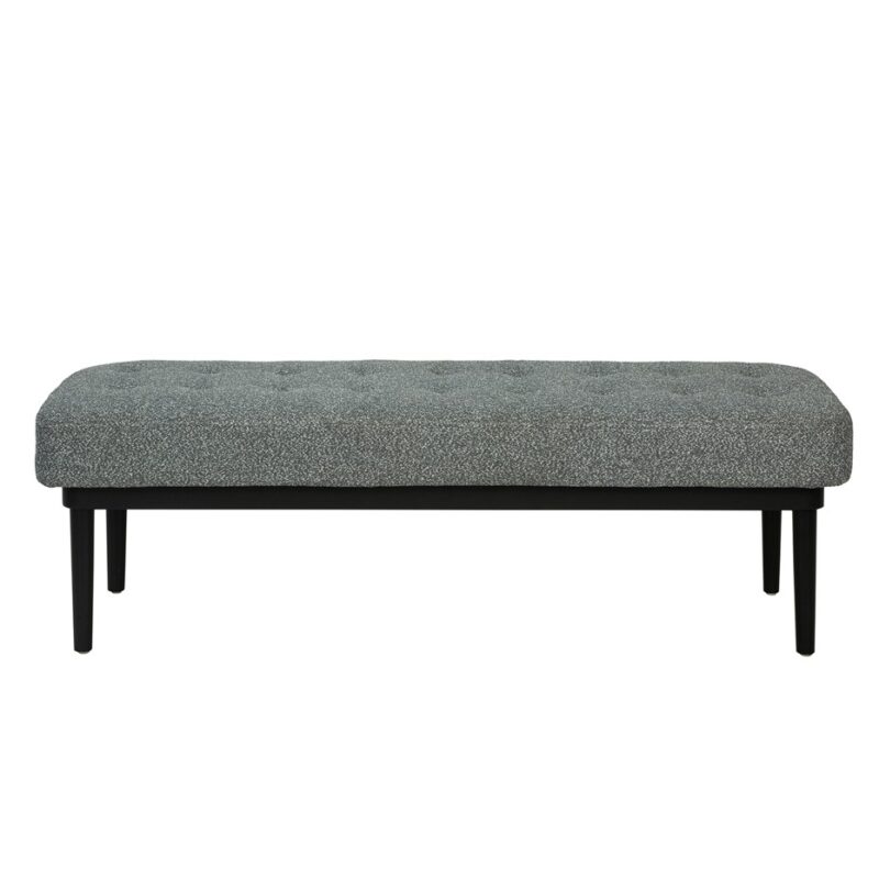 Tufted Fabric Bench with Solid Wood Tapered Legs | TBE003