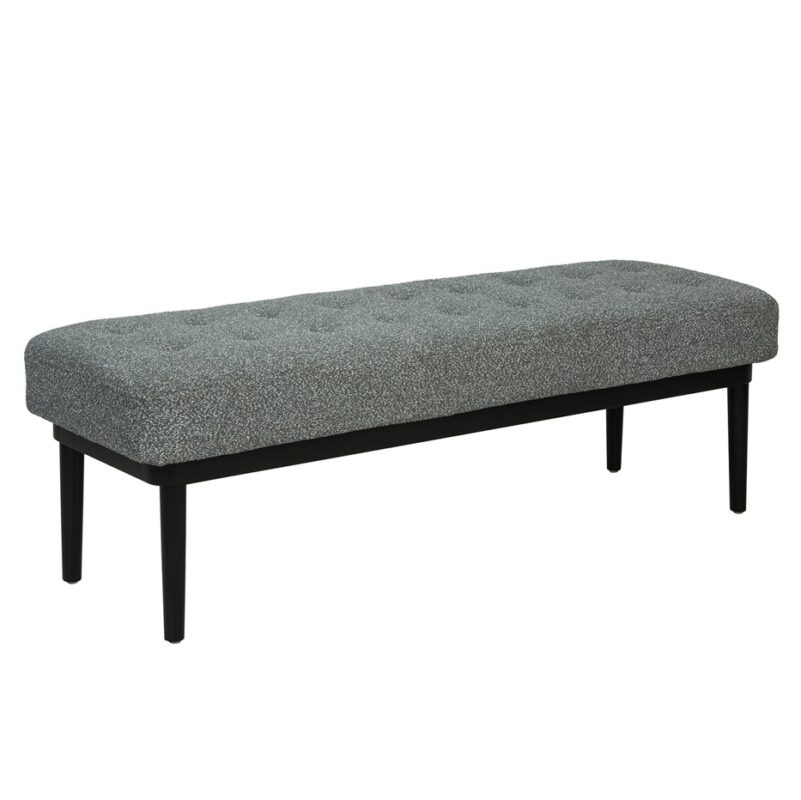 Tufted Fabric Bench with Solid Wood Tapered Legs | TBE003