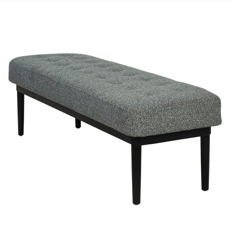 Tufted Fabric Bench with Solid Wood Tapered Legs | TBE003