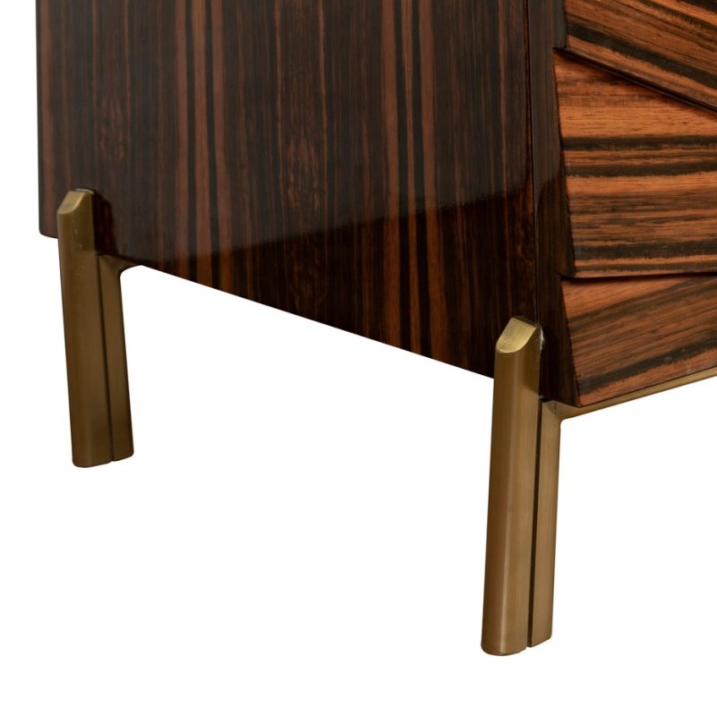 Radiant Veneer Cabinet with Marble Top | CB001