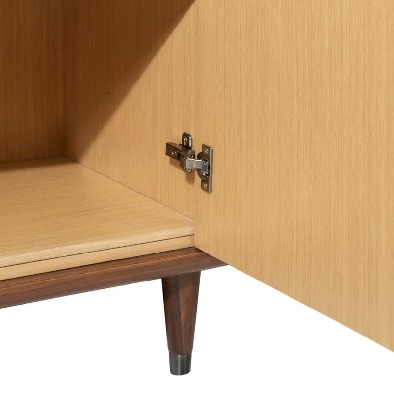 Dual-Tone Curved Oak Cabinet with Walnut Frame | CB005
