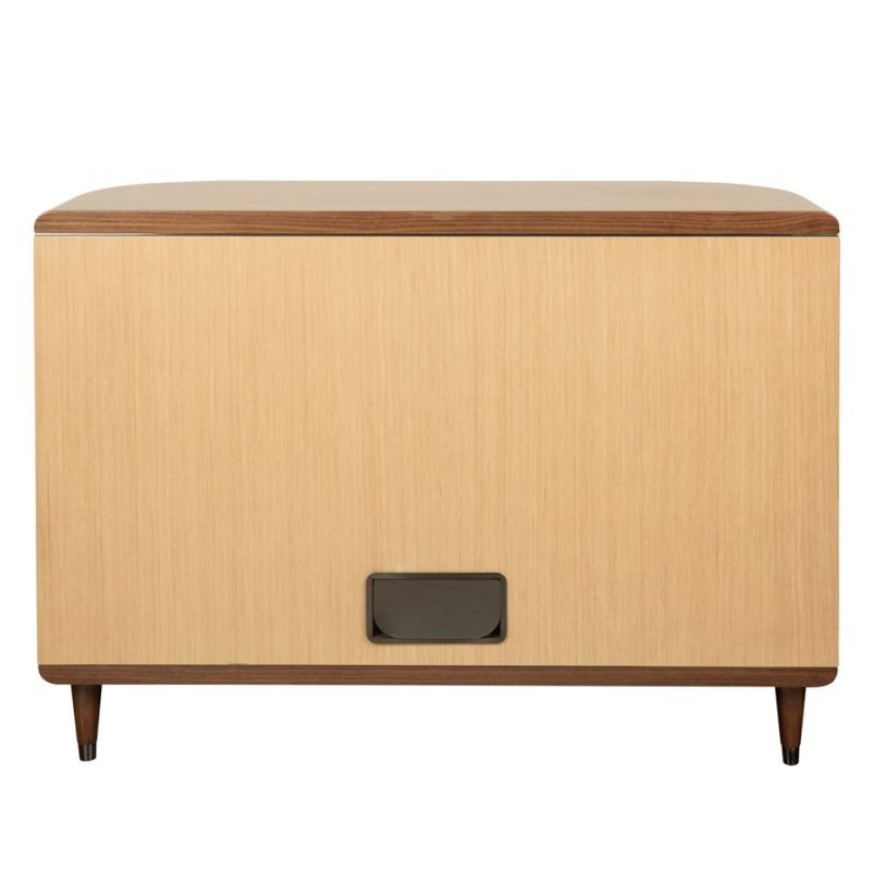 Dual-Tone Curved Oak Cabinet with Walnut Frame | CB005