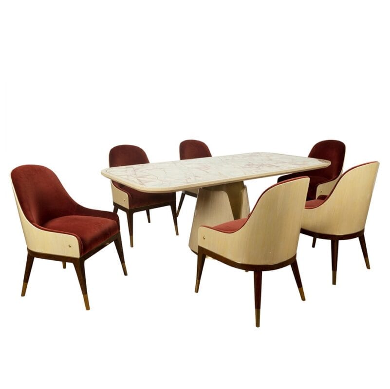 Polished Brass and Onyx Dining Table with Sculpted Conical Base | DT048