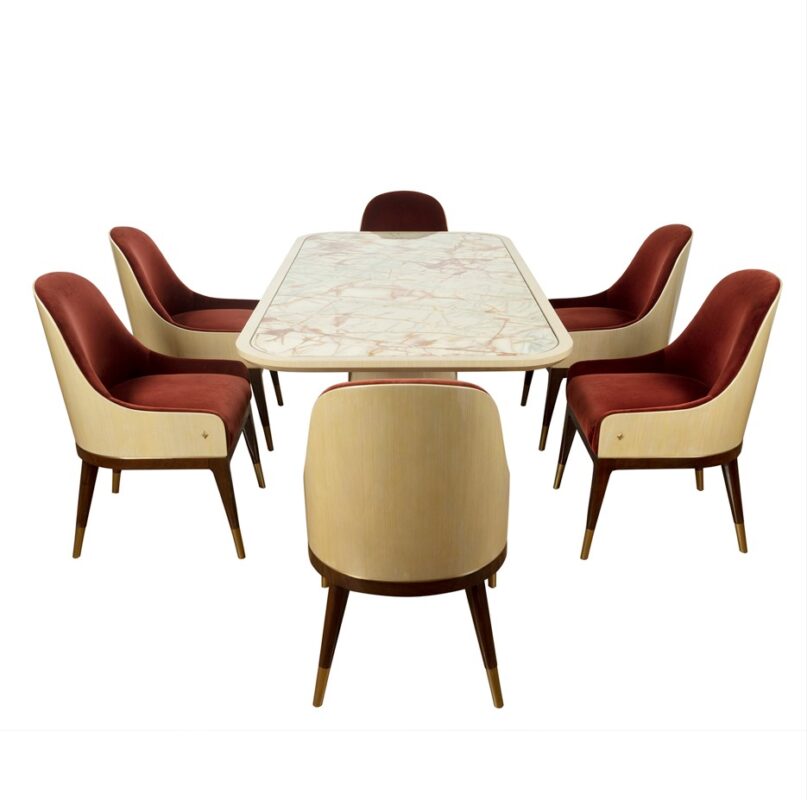 Polished Brass and Onyx Dining Table with Sculpted Conical Base | DT048