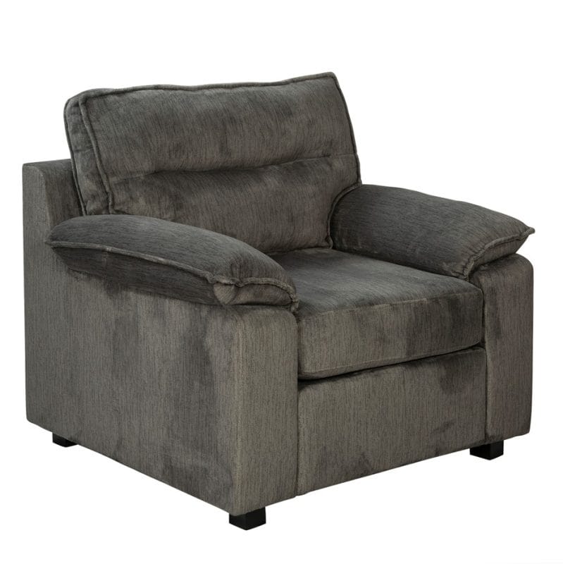 Fabric Lounge Chair with Overstuffed Armrest and Cushioned Back | TC001