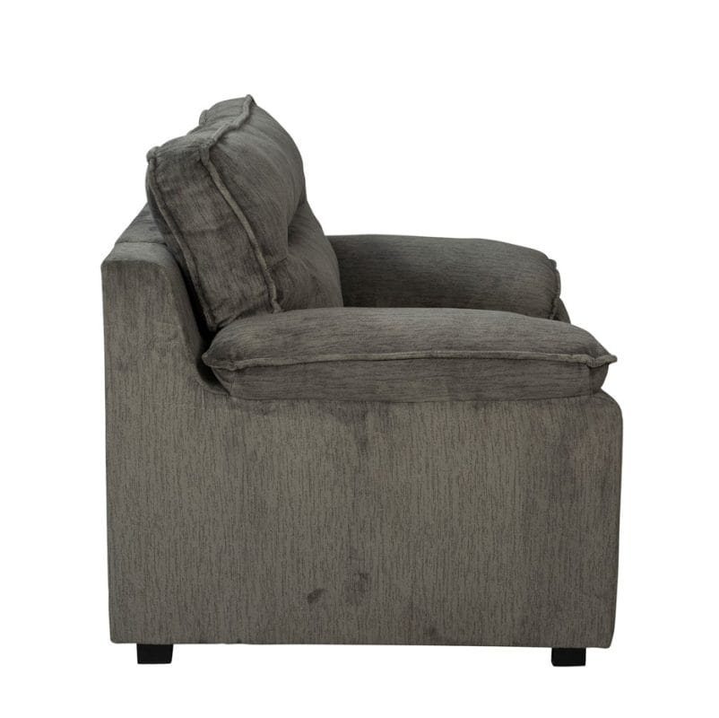 Fabric Lounge Chair with Overstuffed Armrest and Cushioned Back | TC001