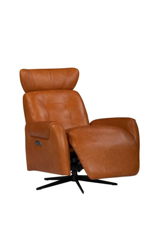 Leather Swivel Recliner Chair with Elevated Headrest | MOC002