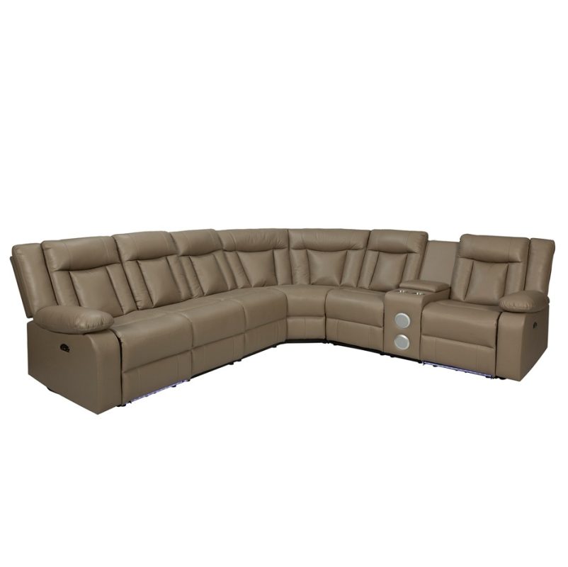 SoftTone Leather Reclining Sectional Sofa | MSF004