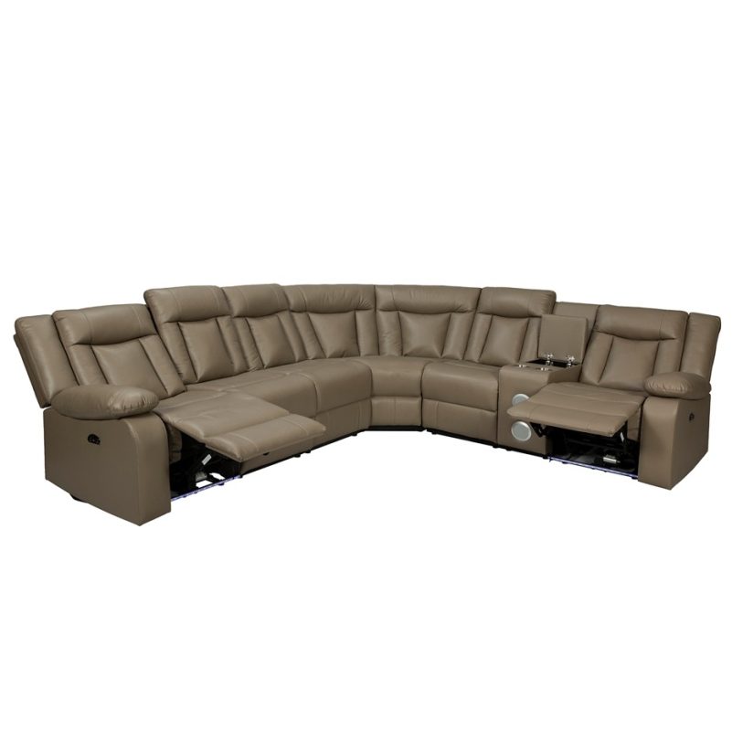SoftTone Leather Reclining Sectional Sofa | MSF004