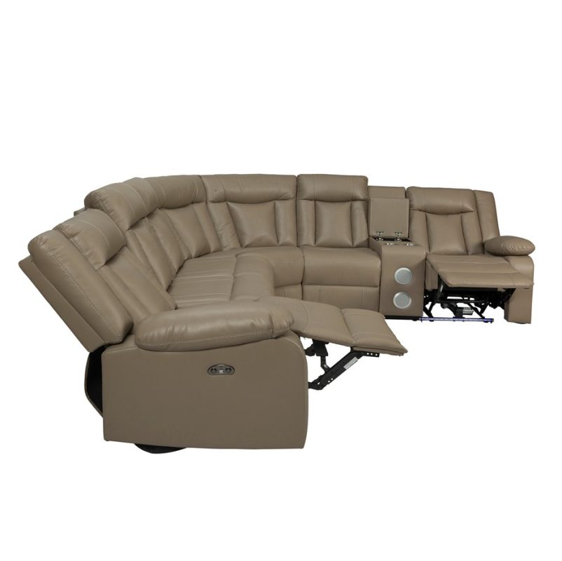 SoftTone Leather Reclining Sectional Sofa | MSF004
