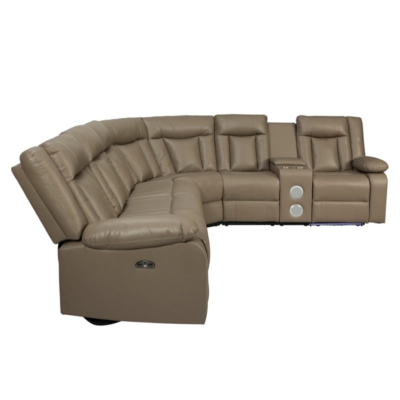 SoftTone Leather Reclining Sectional Sofa | MSF004
