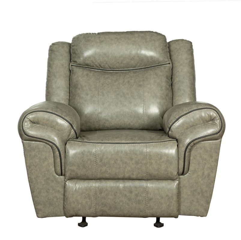 Faux Leather Recliner Chair with Contoured Armrest and Contrast Piping | MR002