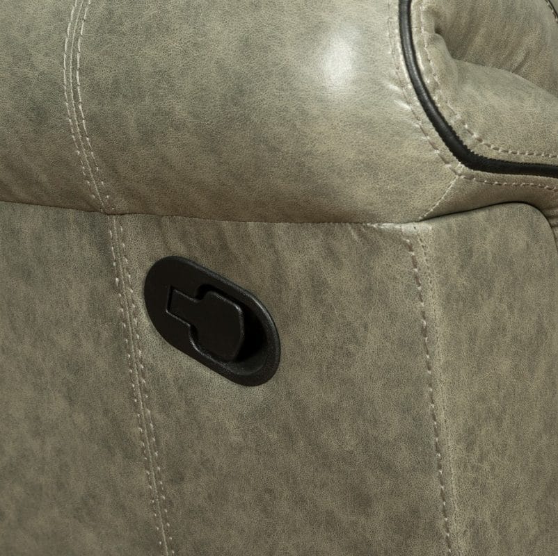 Faux Leather Recliner Chair with Contoured Armrest and Contrast Piping | MR002