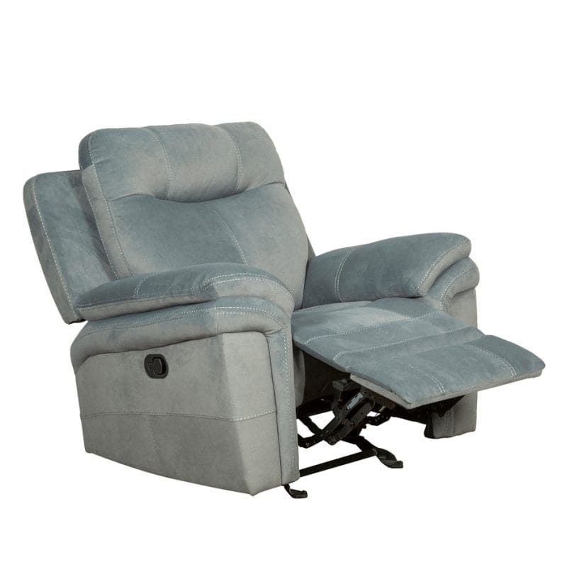 Fabric Recliner Chair with Double Arm Cushion and Contrast Stitching | MR003