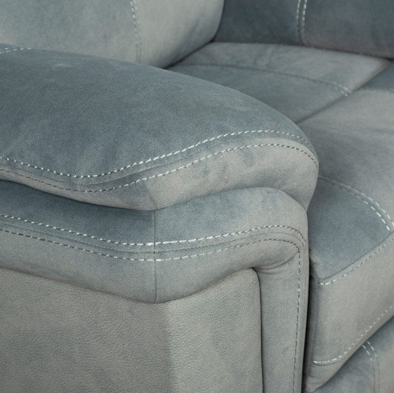Fabric Recliner Chair with Double Arm Cushion and Contrast Stitching | MR003