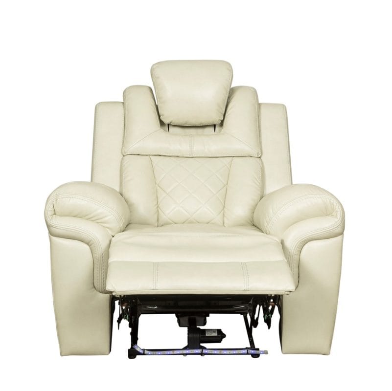 Faux Leather Power Recliner Chair with Adjustable Headrest and Quilted Back | MR004