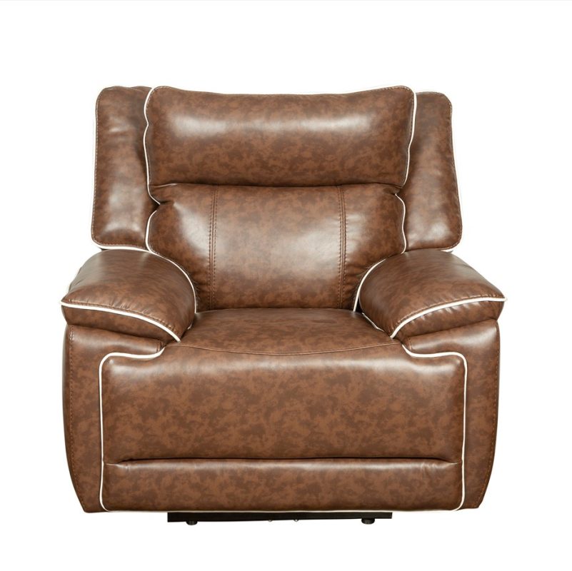 Faux Leather Power Recliner Chair with Contrast Trim and USB Control Panel | MR006