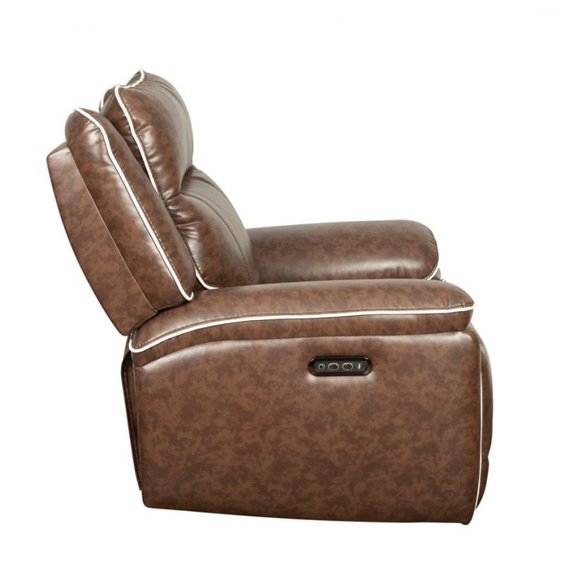 Faux Leather Power Recliner Chair with Contrast Trim and USB Control Panel | MR006