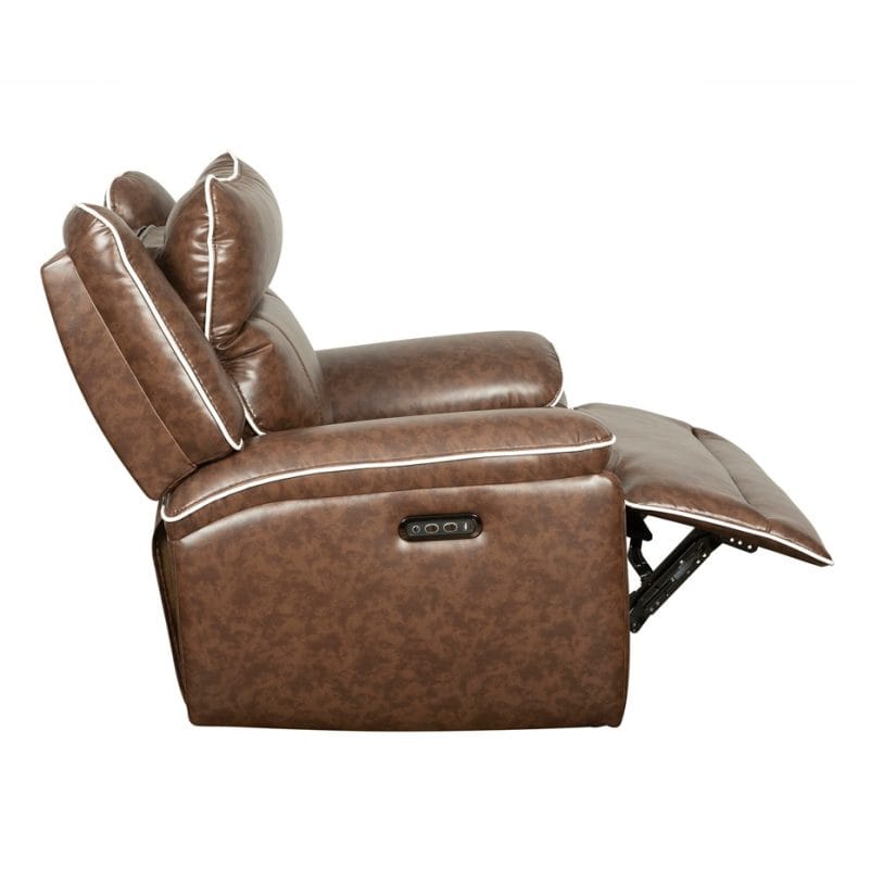 Faux Leather Power Recliner Chair with Contrast Trim and USB Control Panel | MR006