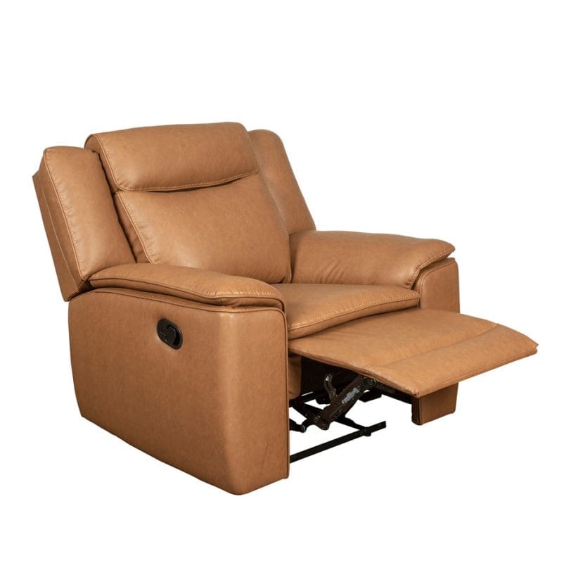Faux Leather Recliner Chair with Padded Armrest and Manual Lever | MR007