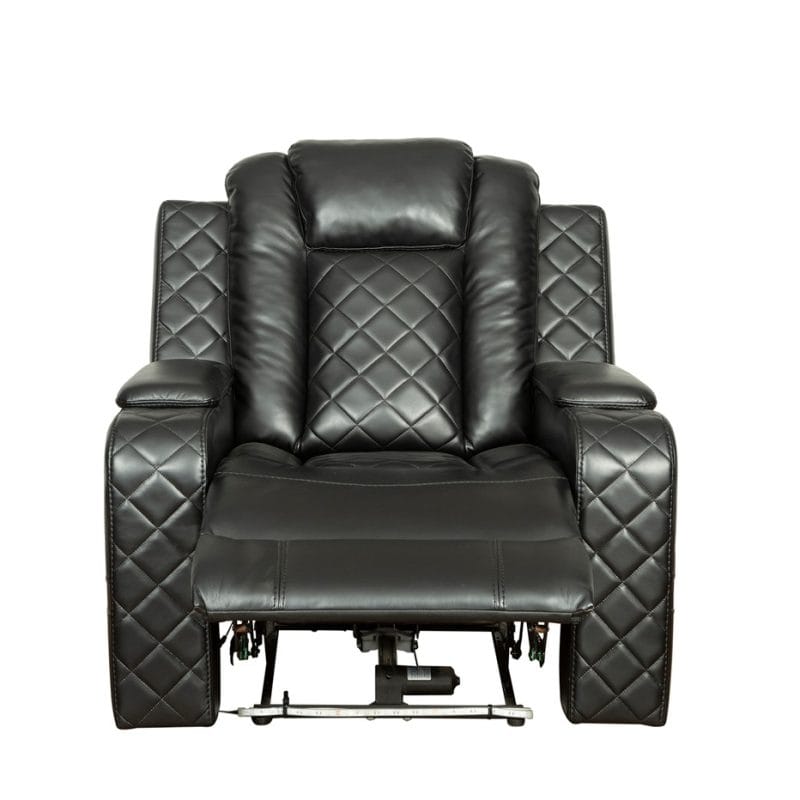 Faux Leather Power Recliner Chair with Diamond Quilted Panels | MR008