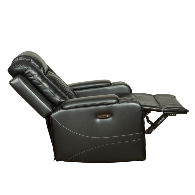 Faux Leather Power Recliner Chair with Diamond Quilted Panels | MR008