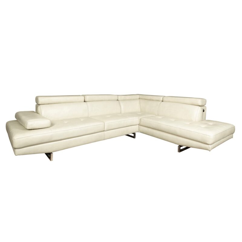 Angular Leather Sectional Sofa with Adjustable Headrests | TSM001