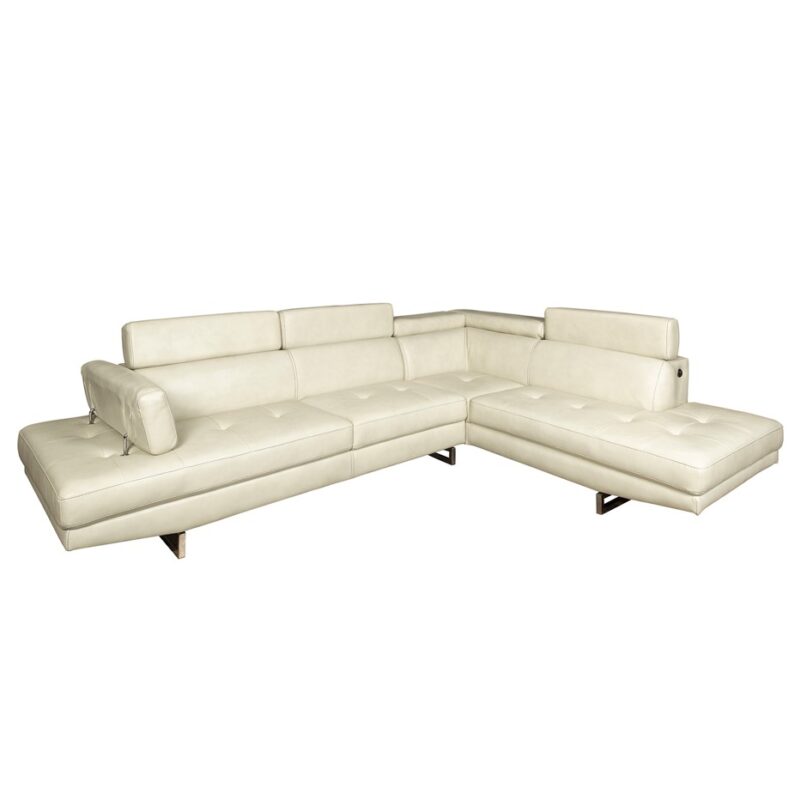 Angular Leather Sectional Sofa with Adjustable Headrests | TSM001