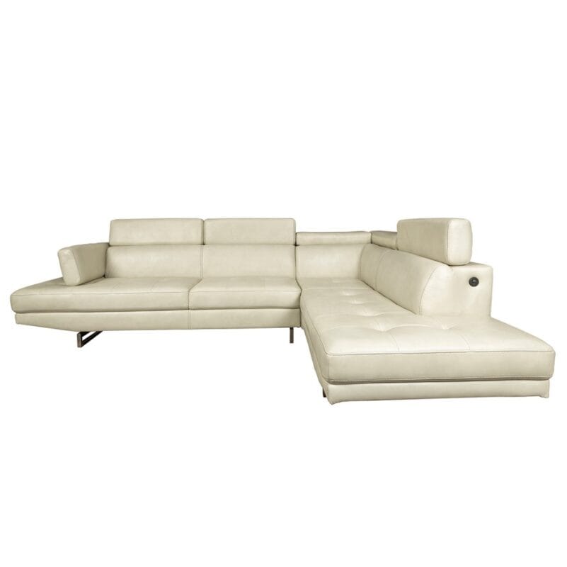 Angular Leather Sectional Sofa with Adjustable Headrests | TSM001