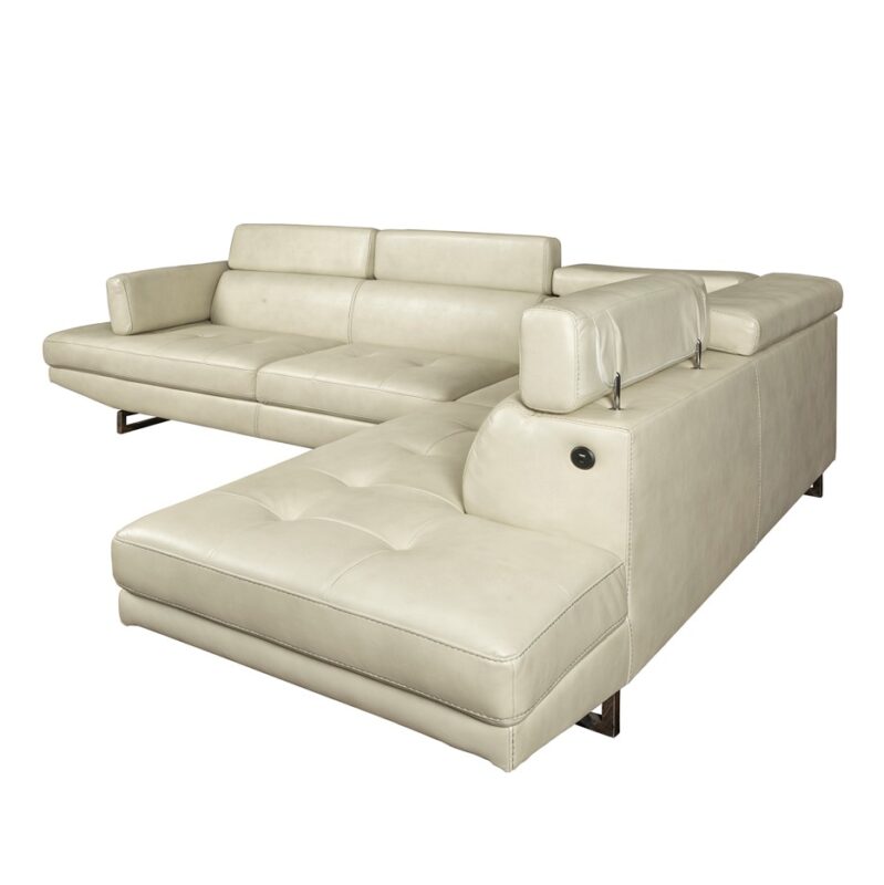 Angular Leather Sectional Sofa with Adjustable Headrests | TSM001