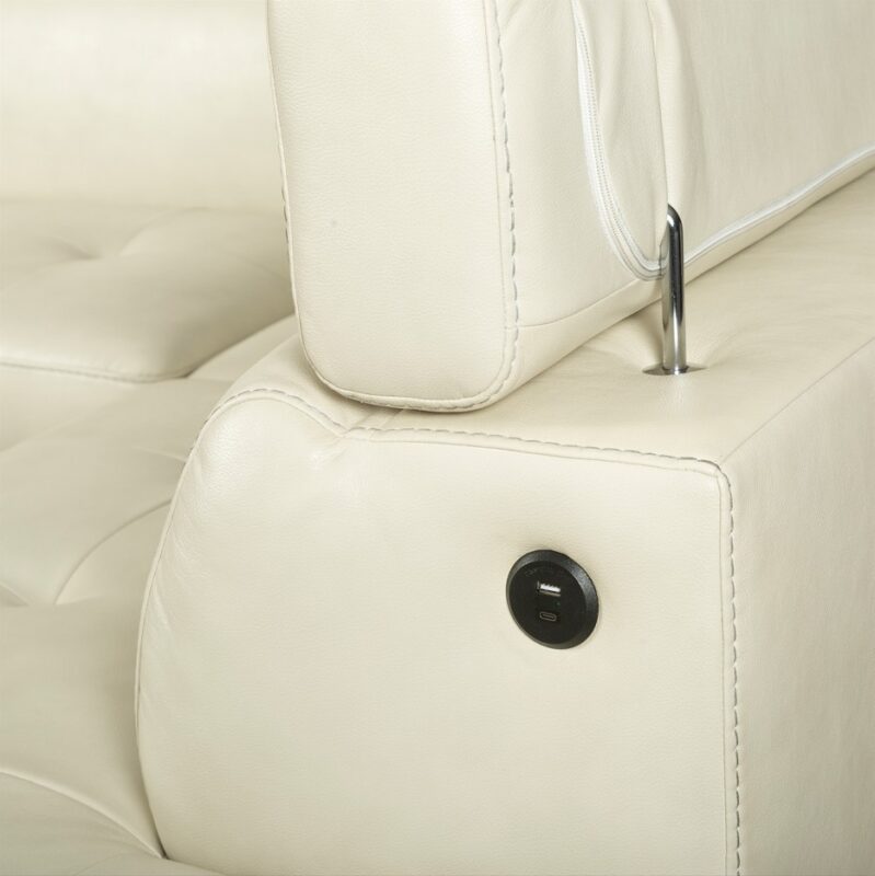 Angular Leather Sectional Sofa with Adjustable Headrests | TSM001