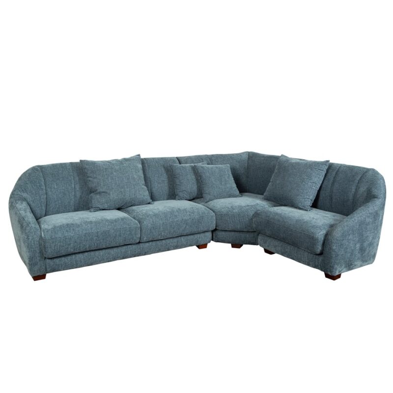 Textured Fabric Sectional Sofa with Curved Armrests | TSM002