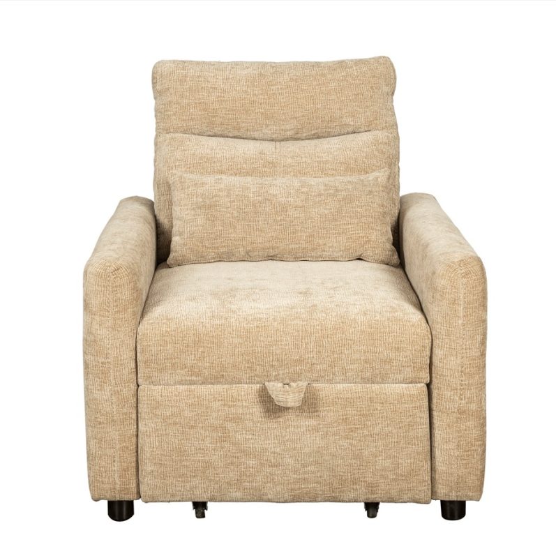 Textured Fabric Sleeper Chair with USB Charging Port | MSC001