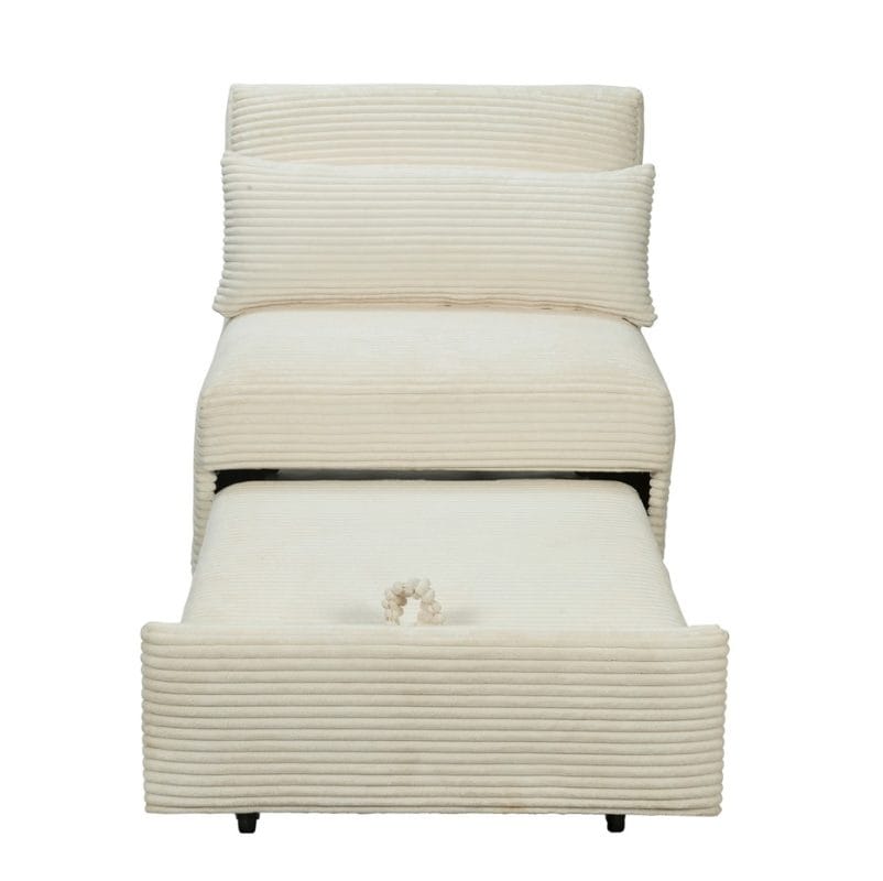 Ribbed Velvet Sleeper Chair with Fold-Out Bed Base | MSC002