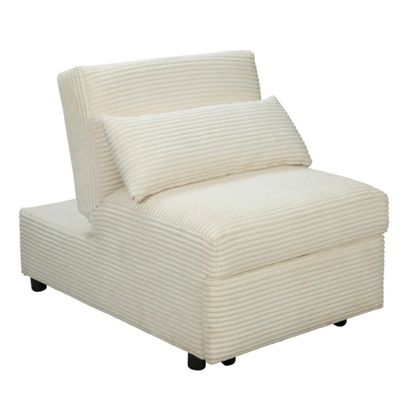 Ribbed Velvet Sleeper Chair with Fold-Out Bed Base | MSC002