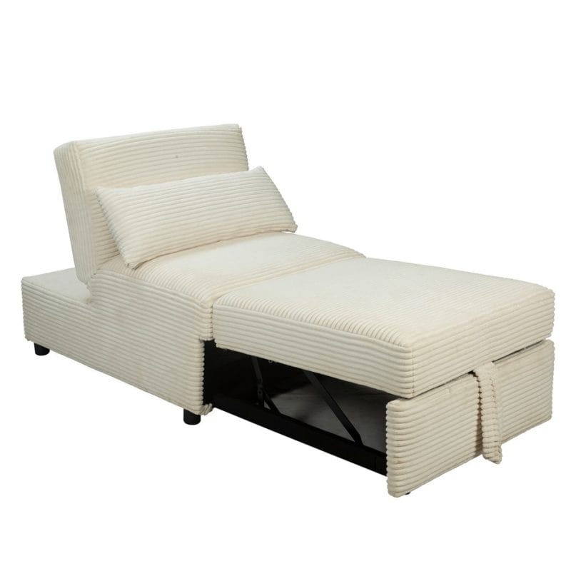 Ribbed Velvet Sleeper Chair with Fold-Out Bed Base | MSC002
