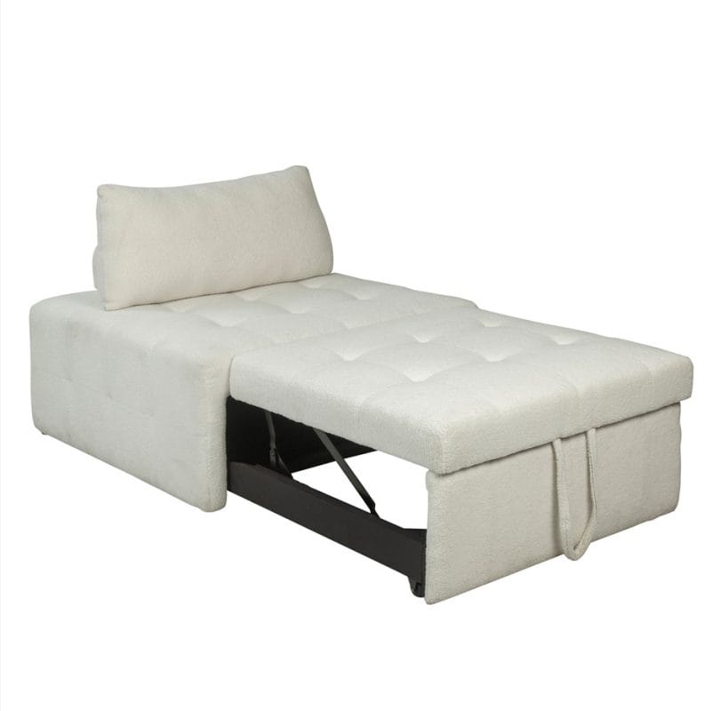 Bouclé Fabric Sleeper Chair with Pull-Out Bed Base | MSC003