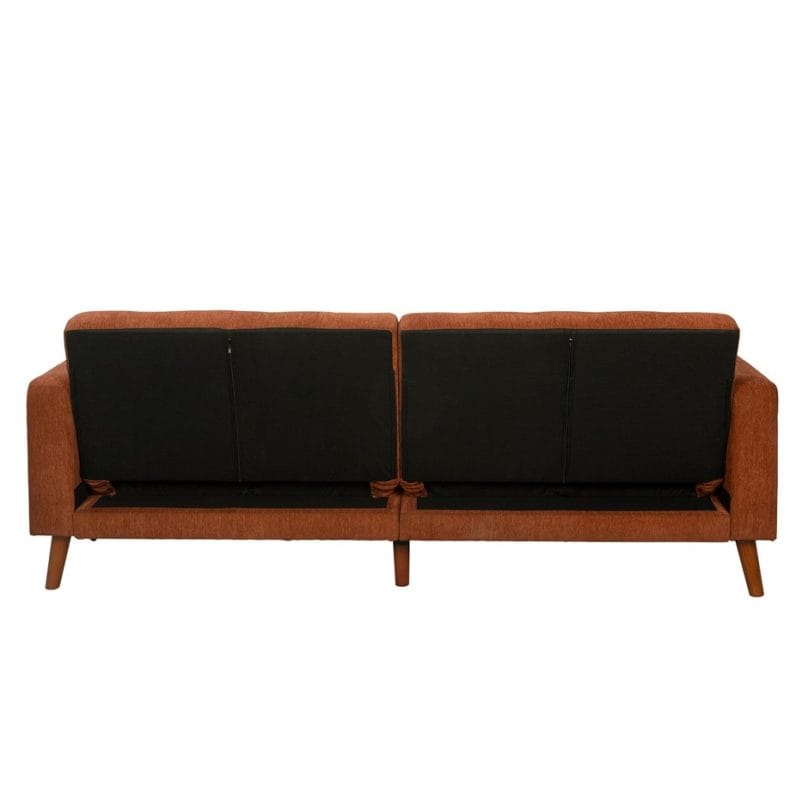 Tufted Fabric Convertible Sofa Bed with Armrests and Wooden Legs | MSB003