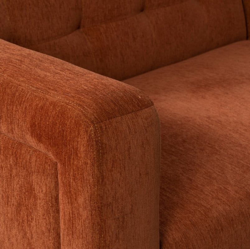 Tufted Fabric Convertible Sofa Bed with Armrests and Wooden Legs | MSB003