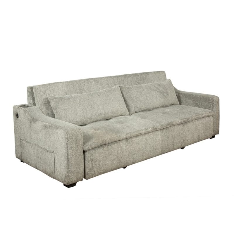 Textured Fabric Pull-out Sofa Bed with USB Charging Port | MSB005