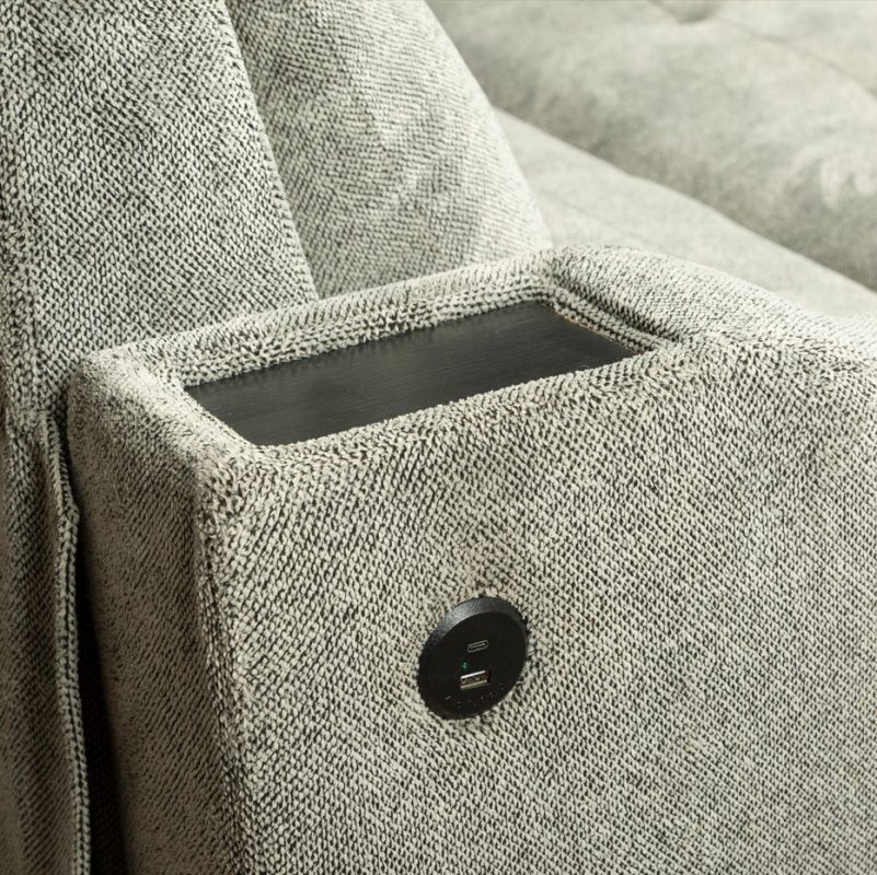 Textured Fabric Pull-out Sofa Bed with USB Charging Port | MSB005