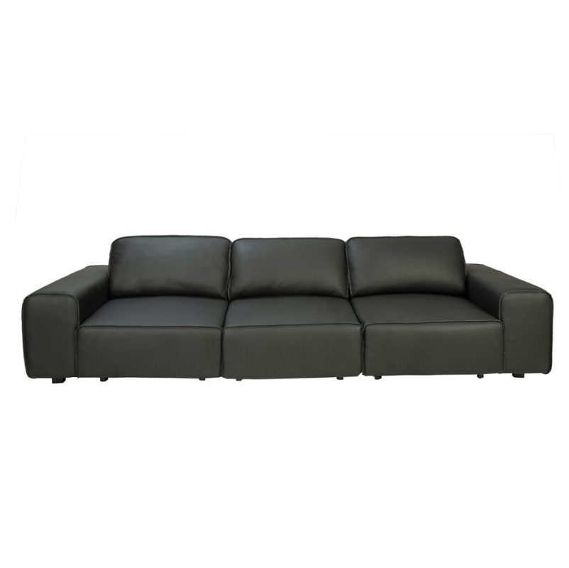 Block Form Leather Pull-out Sofa Bed | MSB006