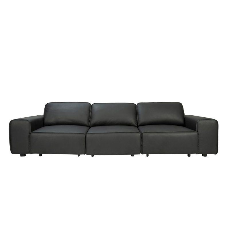 Block Form Leather Pull-out Sofa Bed | MSB006