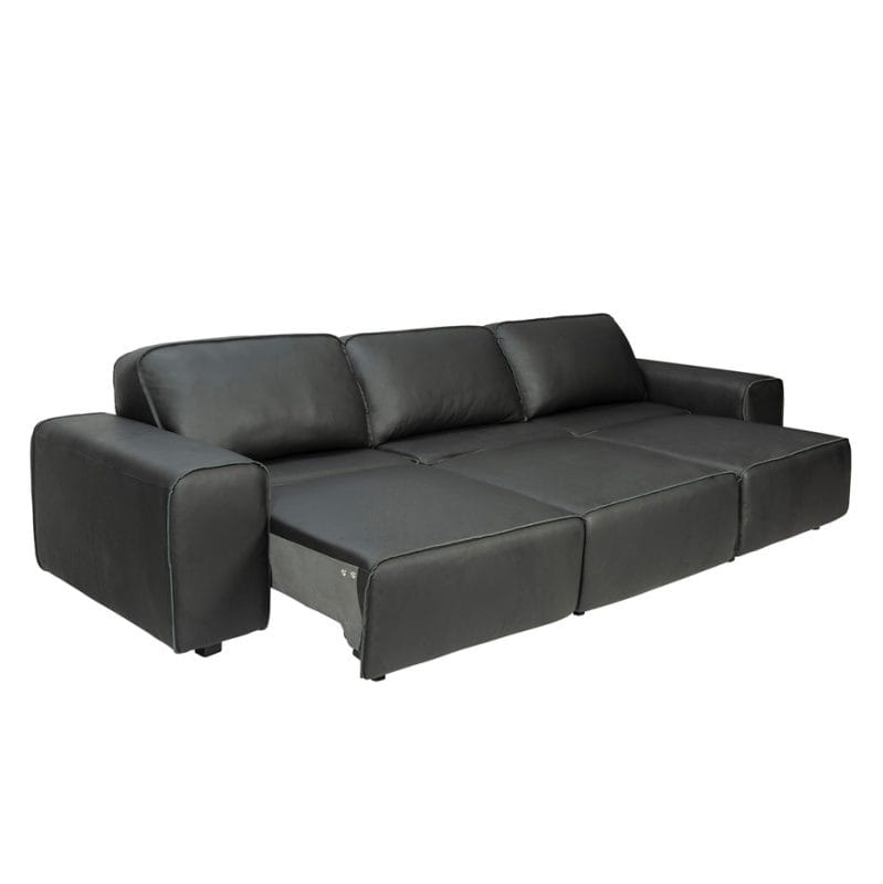 Block Form Leather Pull-out Sofa Bed | MSB006