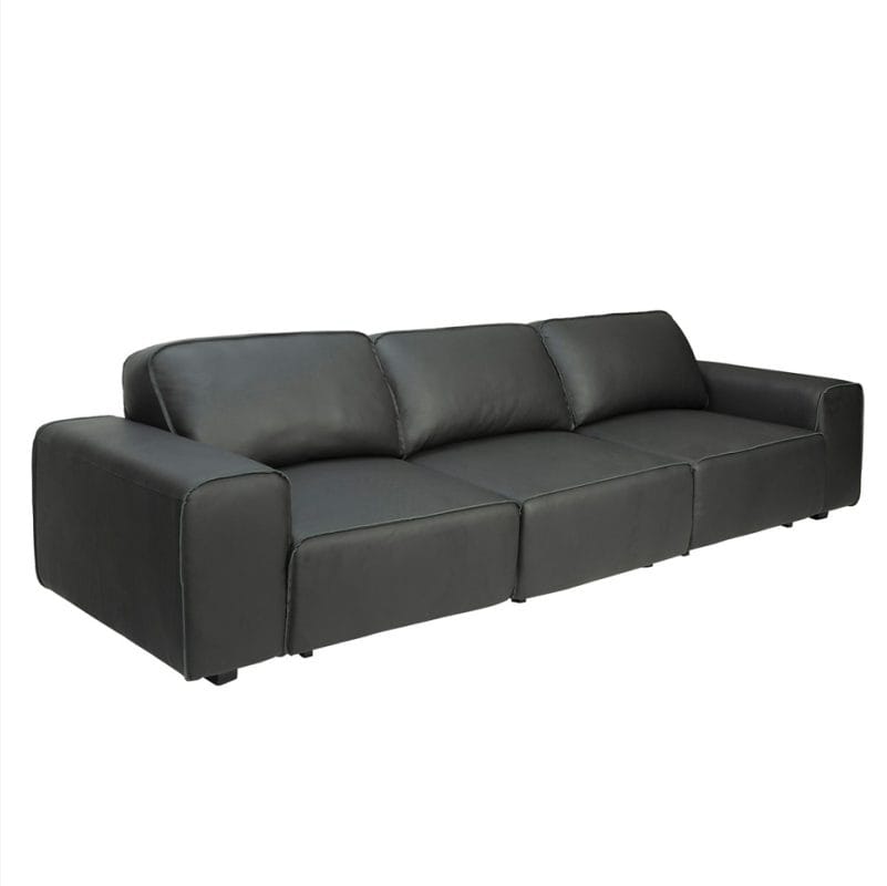Block Form Leather Pull-out Sofa Bed | MSB006
